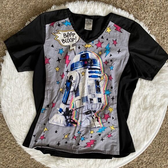 Star Wars Scrub Top Unisex Size Medium - Picture 1 of 6